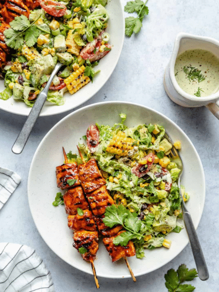 BBQ Chicken Skewer Salad Recipe