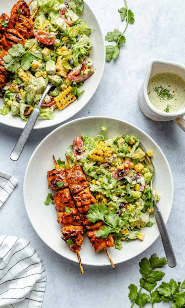 BBQ Chicken Skewer Salad Recipe