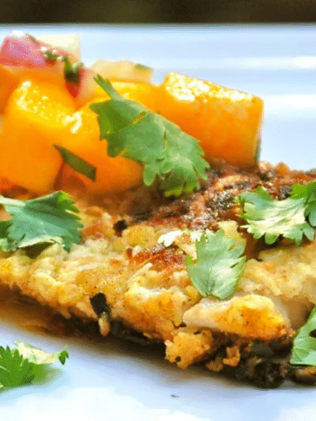 Coconut Crusted Fish with Fresh Mango Salsa Recipe