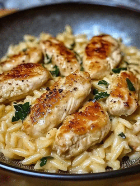 Creamy Parmesan Chicken and Orzo Recipe