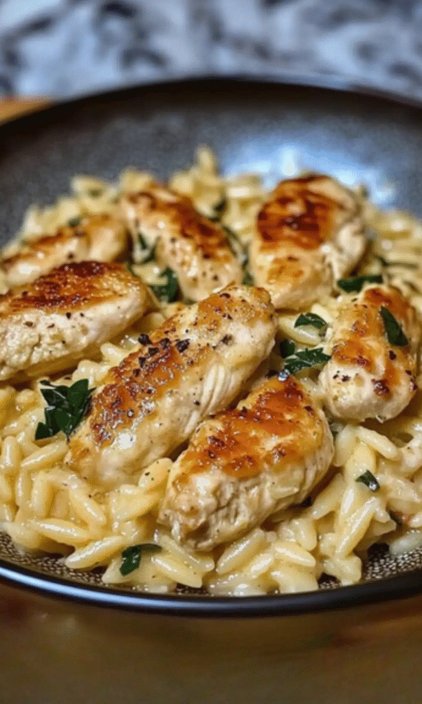 Creamy Parmesan Chicken and Orzo Recipe