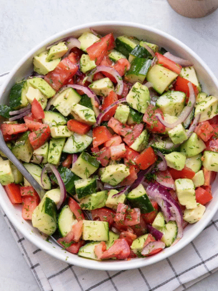 Cucumber Tomato Avocado Salad Recipe