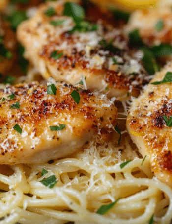 Garlic Butter Chicken with Lemon Parmesan Pasta Recipe