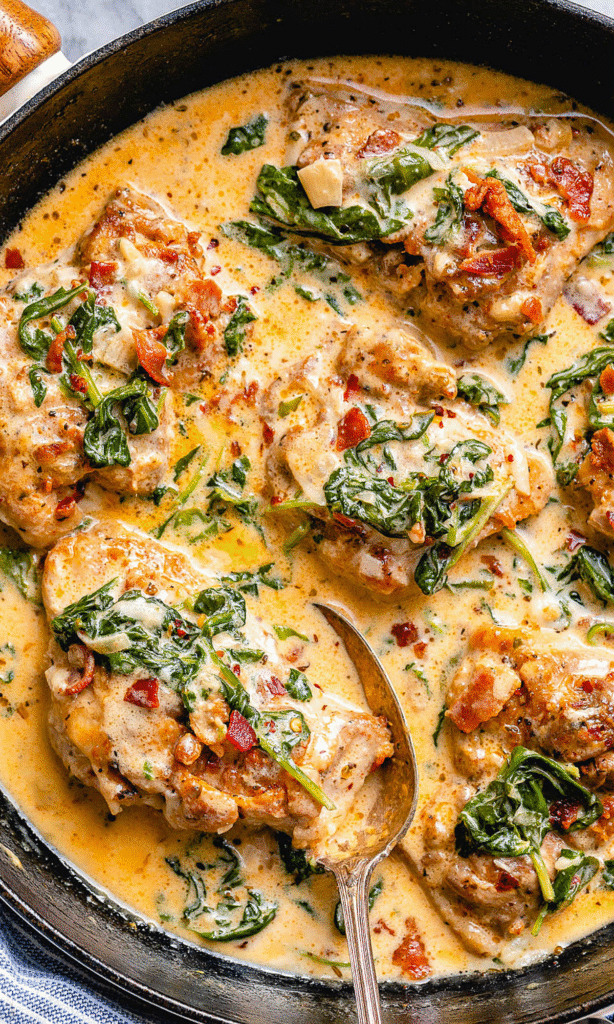 Garlic Chicken with Spinach Recipe