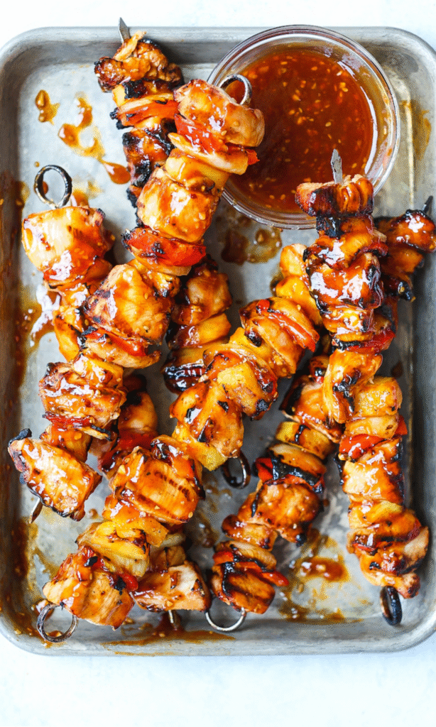 Summer BBQ Chicken Pineapple Skewers Recipe