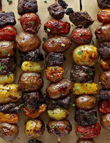 Summer Rosemary Garlic Steak Kebabs Recipe