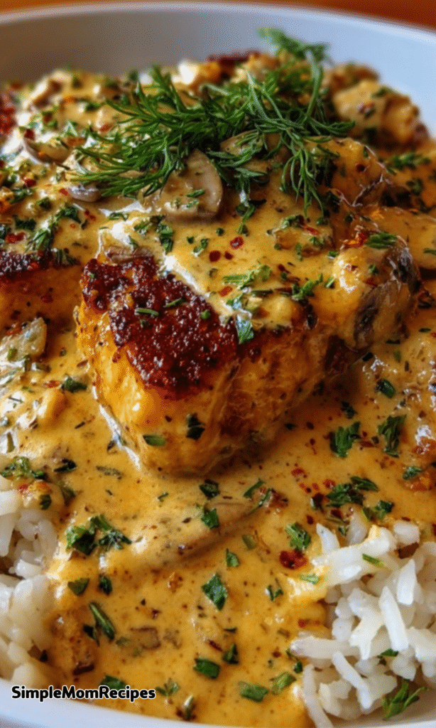 Creamy Smothered Chicken and Rice Recipe