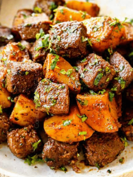 Garlic Butter Steak Bites and Potatoes Recipe