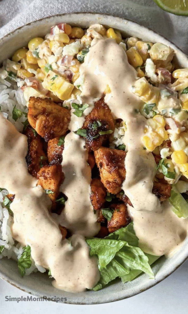 Street Corn Chicken Rice Bowl Recipe