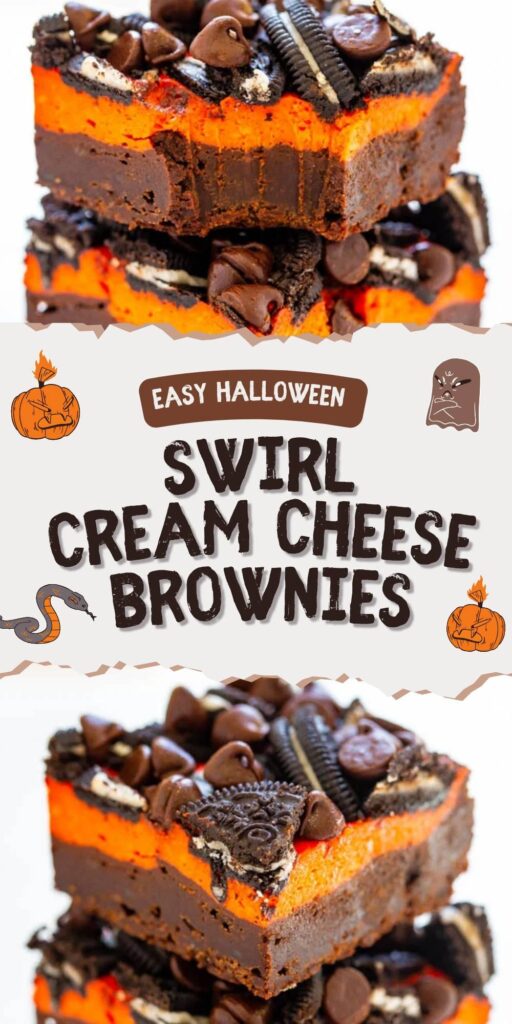 Halloween Swirl Cream Cheese Brownies