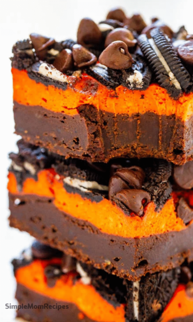 Halloween Swirl Cream Cheese Brownies
