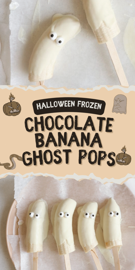 frozen chocolate banana ghost pops