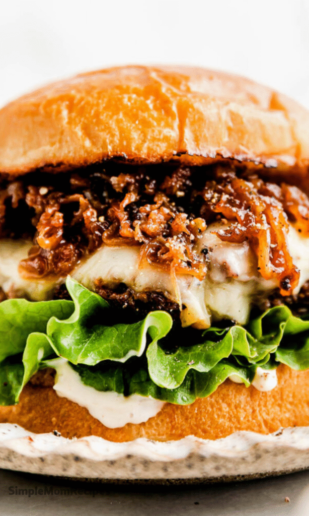 Burger Bowls with Caramelized Onion Aioli Recipe