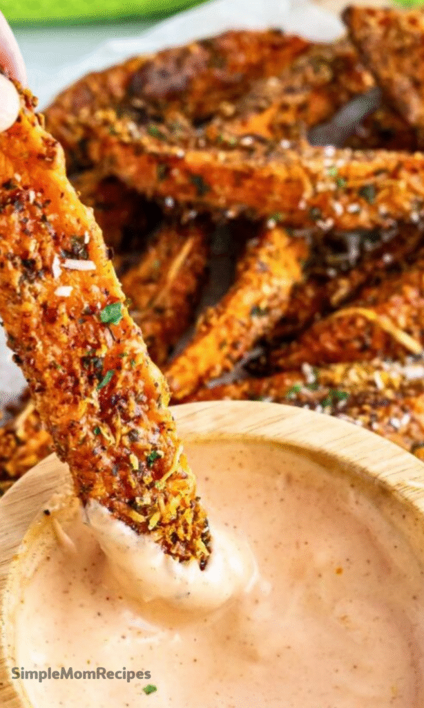 Crispy Garlic Parmesan Sweet Potato Wedges Recipe