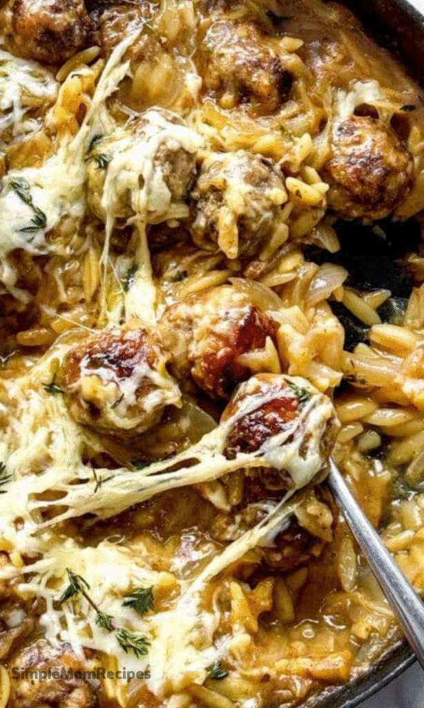 French Onion Orzo Bake Recipe