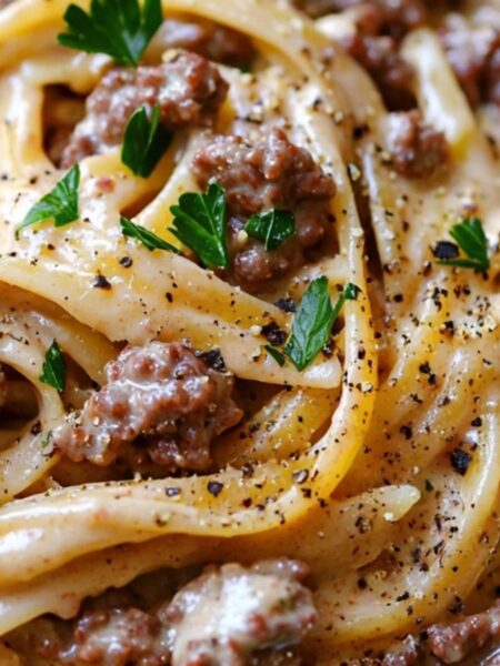 High Protein Creamy Beef Pasta Recipe