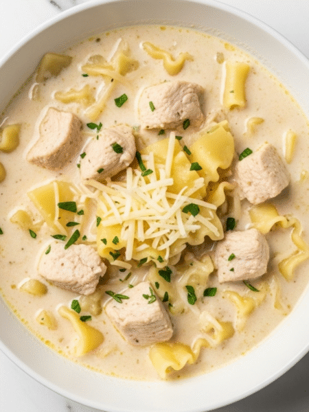 Creamy White Chicken Lasagna Soup Recipe