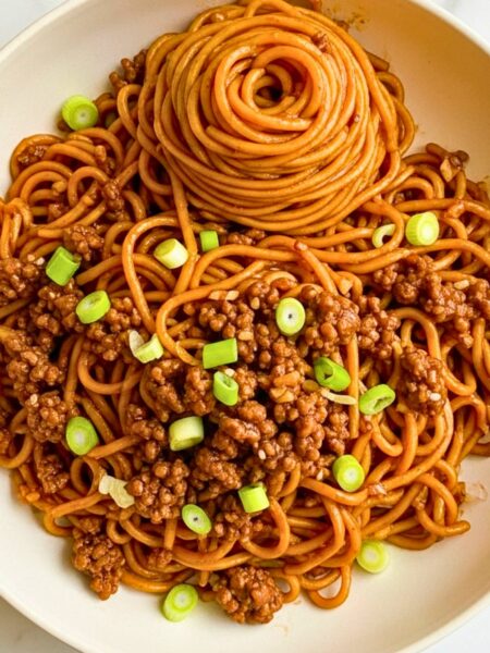 Mongolian Ground Beef Noodles Recipe