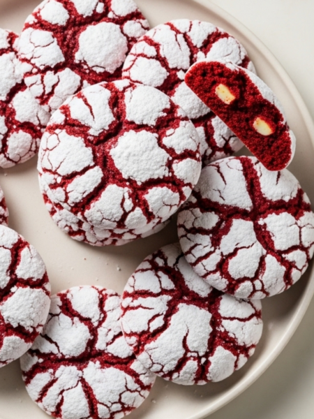 Red Velvet Crinkle Cookies Recipe