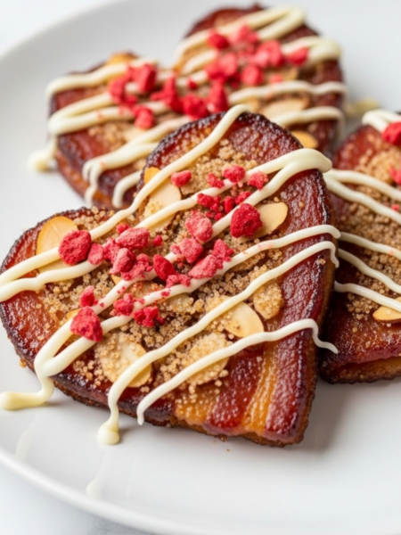 Candied Turkey Bacon Hearts Recipe