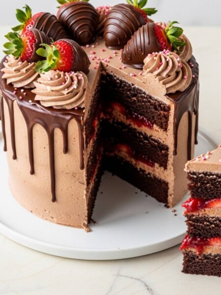 Chocolate Covered Strawberries Cake Recipe