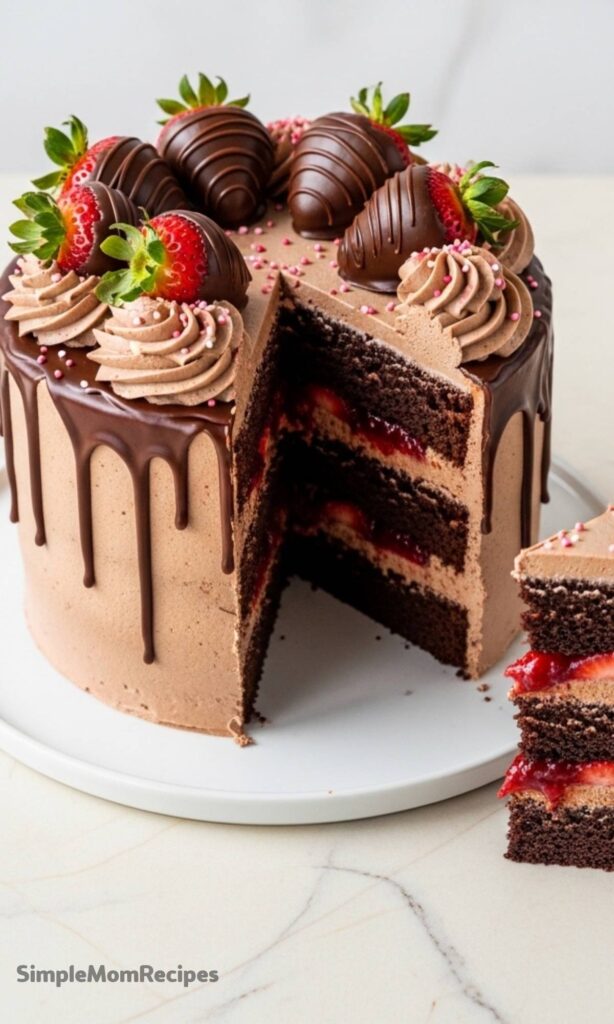 Chocolate Covered Strawberries Cake Recipe