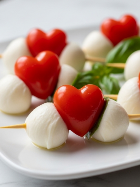 Heart Caprese Skewers Recipe