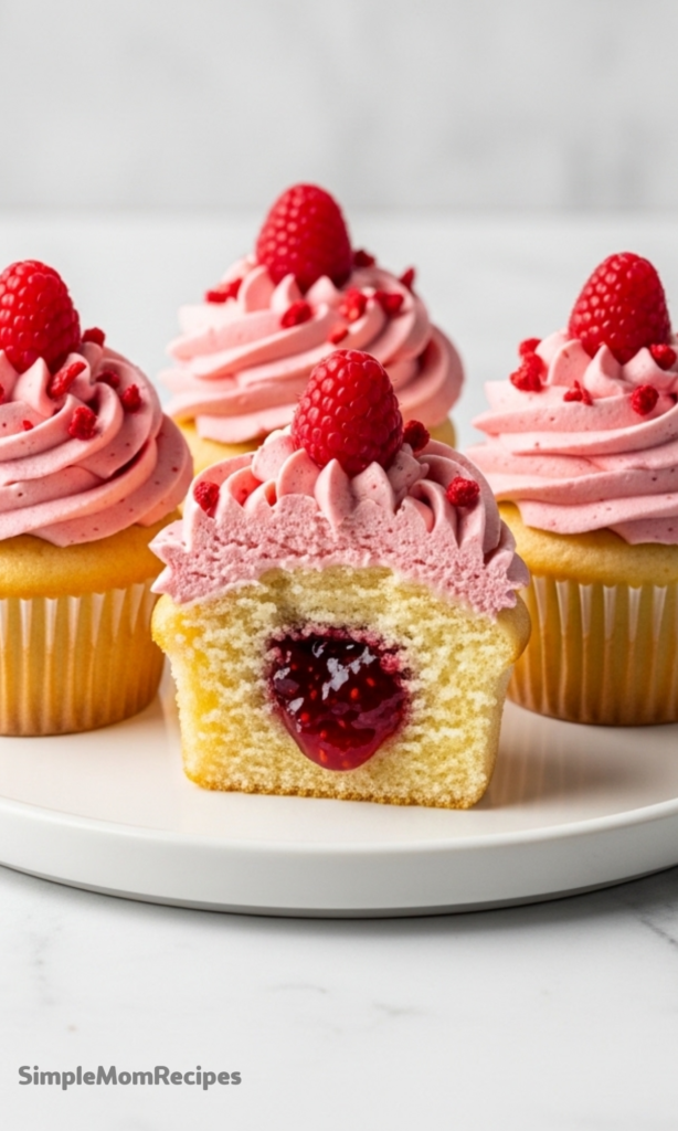 Jam-Filled Raspberry Cupcakes Recipe