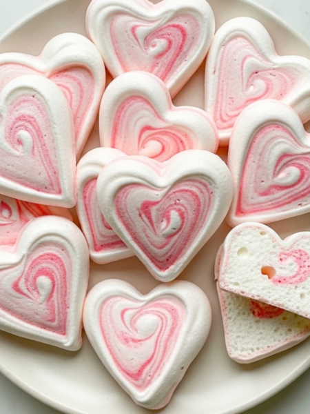 Marbled Meringue Hearts Recipe