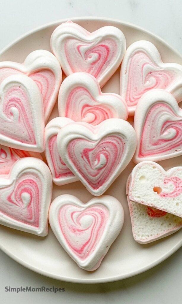 Marbled Meringue Hearts Recipe