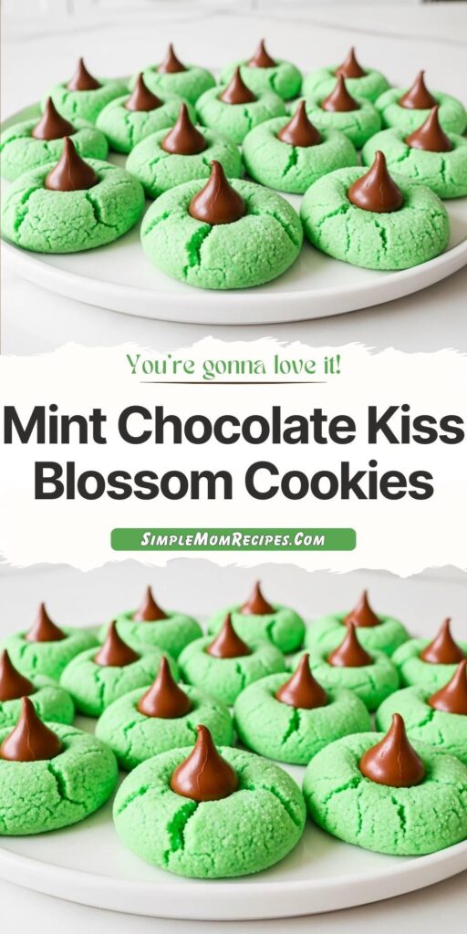Mint Chocolate Kiss Blossom Cookies