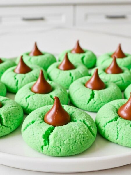 Mint Chocolate Kiss Blossom Cookies