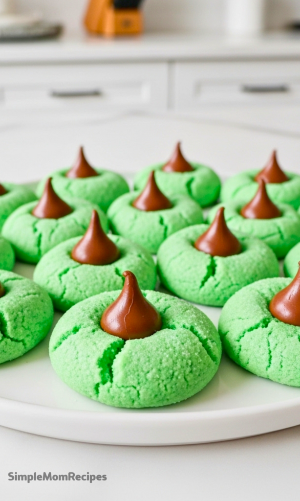 Mint Chocolate Kiss Blossom Cookies