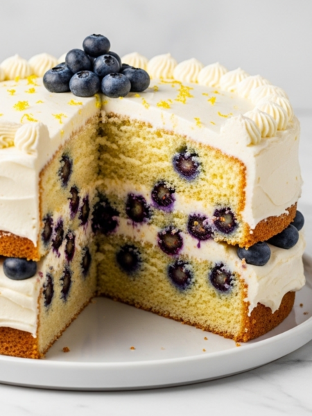 Moist Lemon Blueberry Cake Recipe