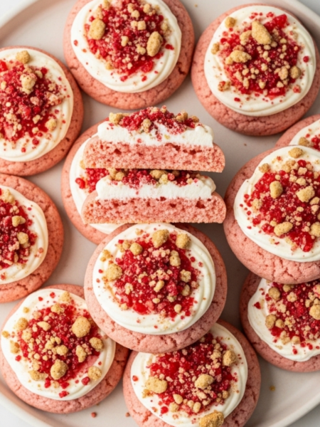 Strawberry Crunch Cake Cookies Recipe