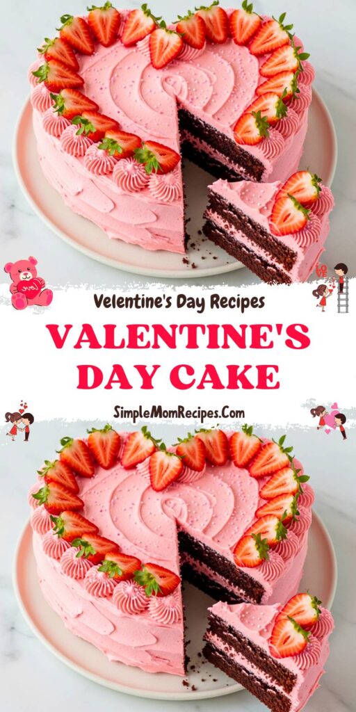 Valentine's Day Heart-Shaped Chocolate Cake