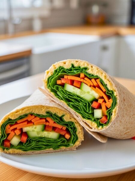 5-Minute Hummus Veggie Wrap Recipe