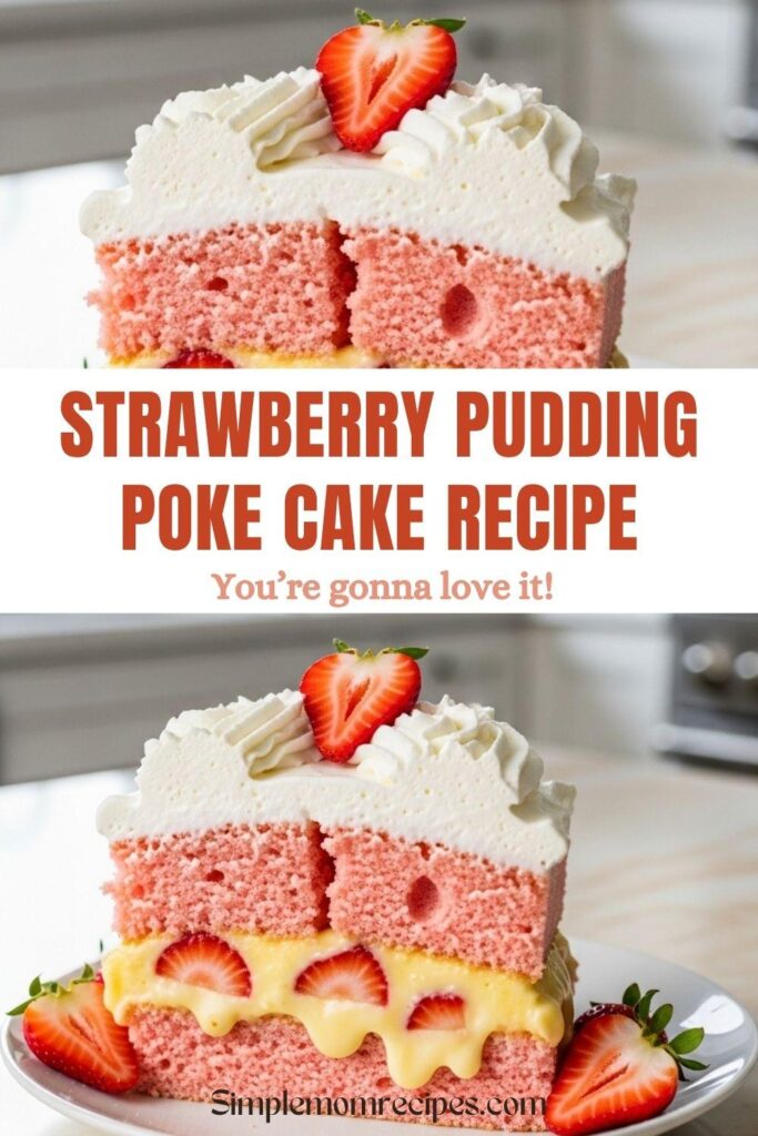 Strawberry Pudding Poke Cake Recipe