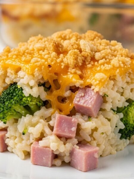 Leftover Ham Casserole with Broccoli and Rice Recipe