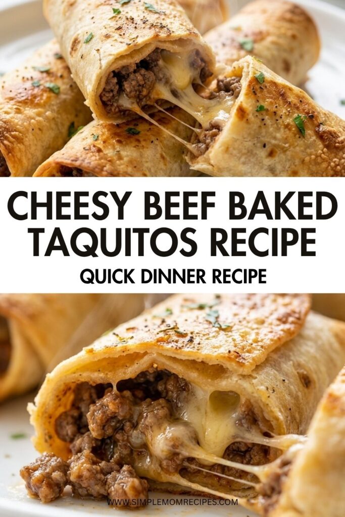 Cheesy Beef Baked Taquitos Recipe