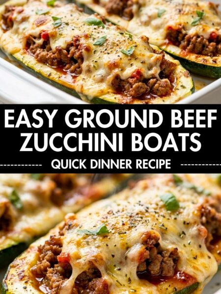 Easy Ground Beef Zucchini Boats Recipe