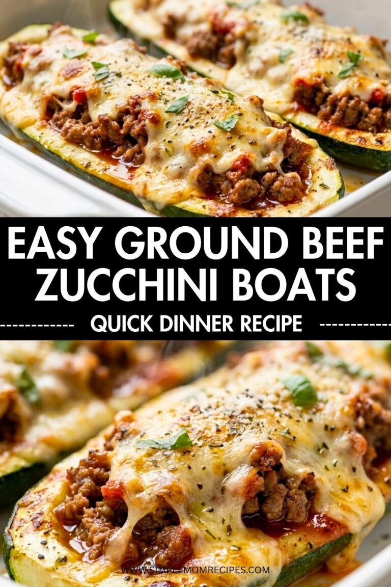 Easy Ground Beef Zucchini Boats Recipe