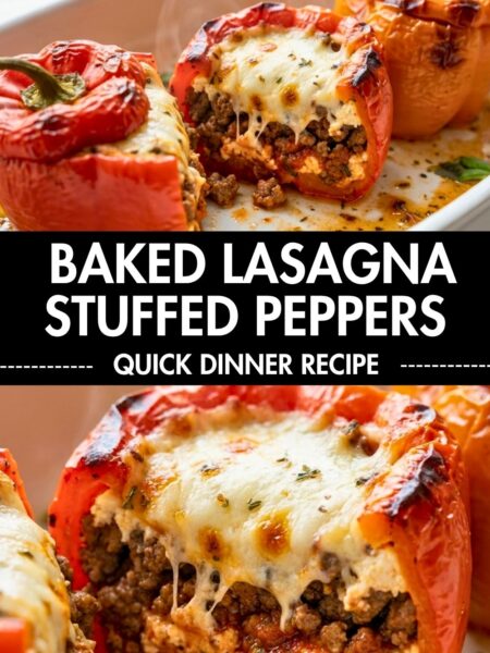 Low Carb Baked Lasagna Stuffed Peppers Recipe
