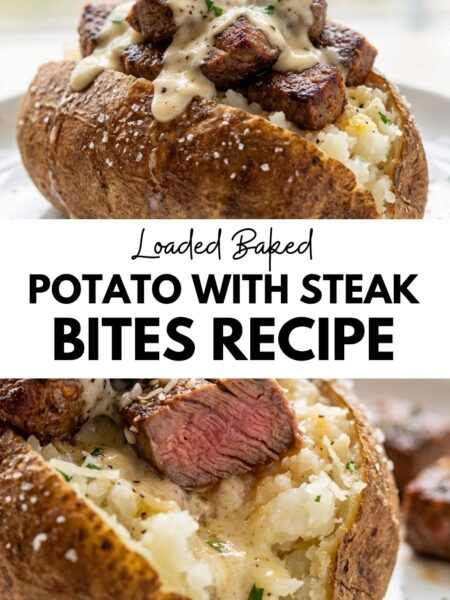 Loaded Baked Potato with Steak Bites