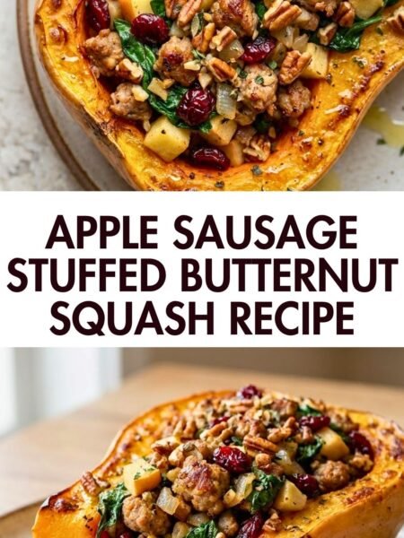 Apple Sausage Stuffed Butternut Squash Recipe