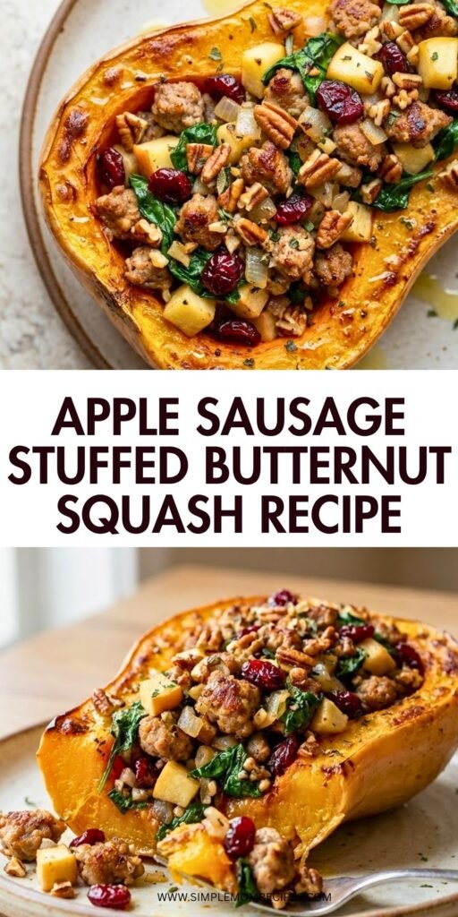 Apple Sausage Stuffed Butternut Squash Recipe