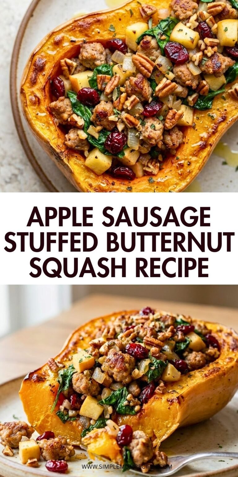 Apple Sausage Stuffed Butternut Squash Recipe