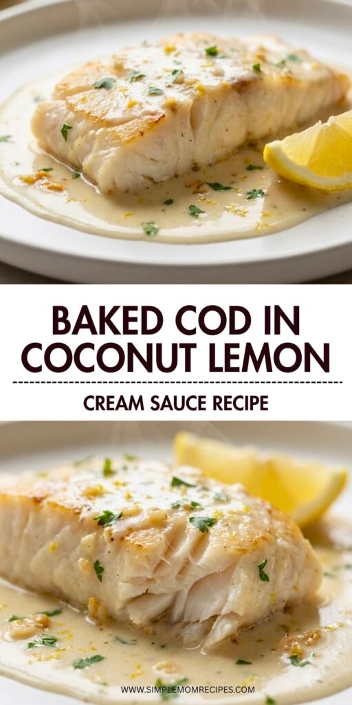 Baked Cod in Coconut Lemon Cream Sauce Recipe