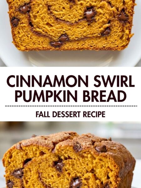 Cinnamon Swirl Pumpkin Bread With Chocolate Chips Recipe