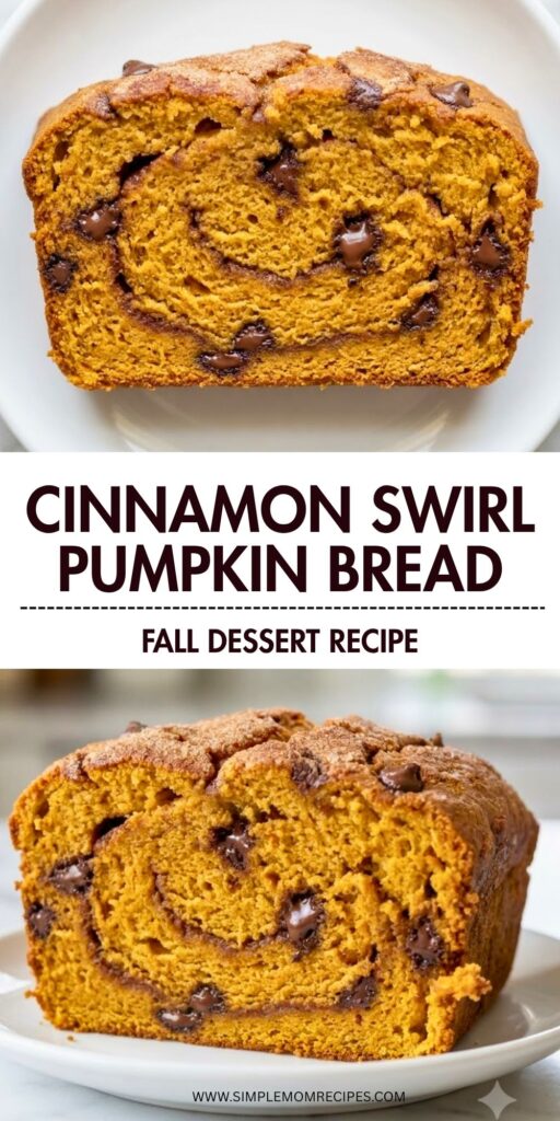 Cinnamon Swirl Pumpkin Bread With Chocolate Chips Recipe